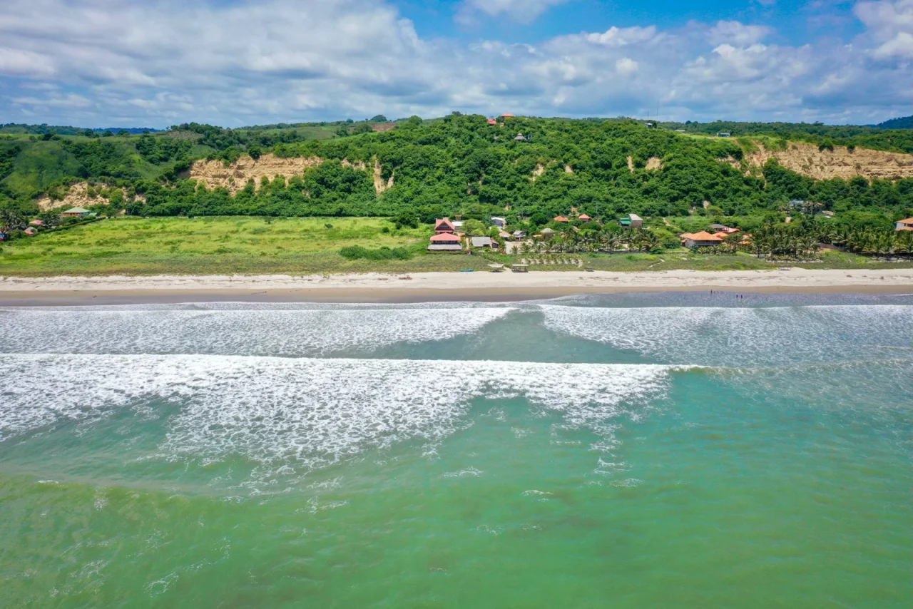 a bird-eye view on a coastline in Ecuador