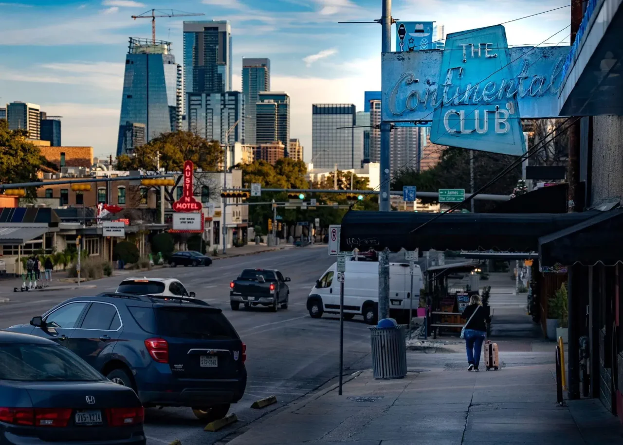 A photography of the Continental Club in Austin