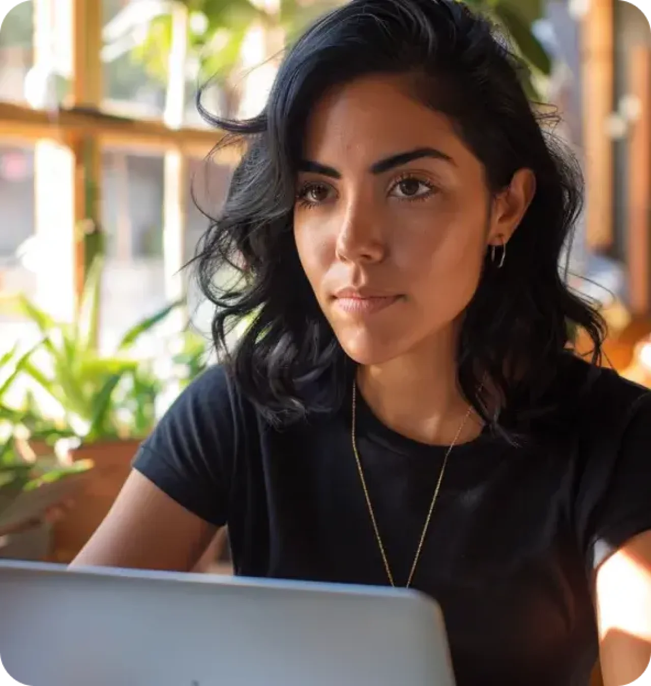 A Girl Working On Laptop Hero