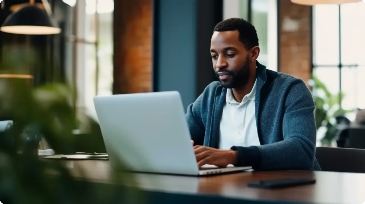 Man Typing On Laptop