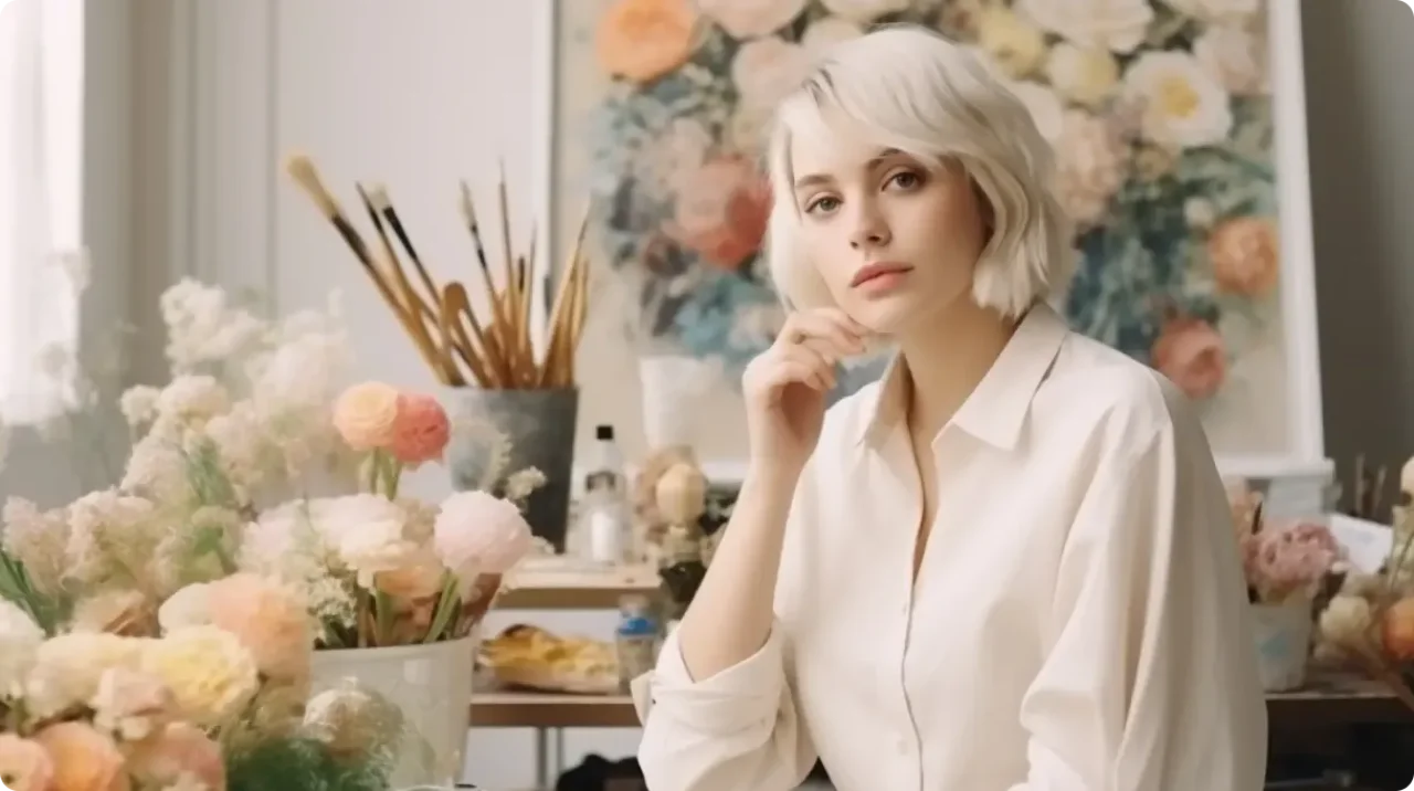 Woman In A Painting Studio