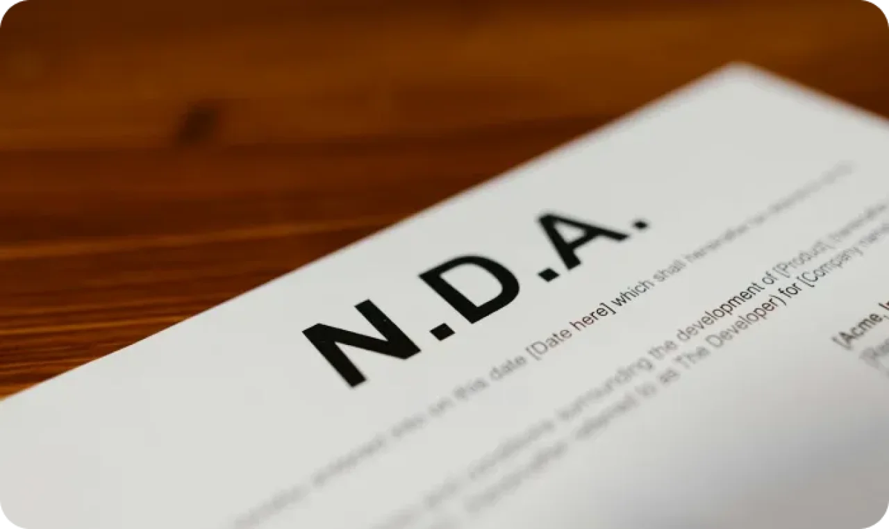 Nda Document On Table