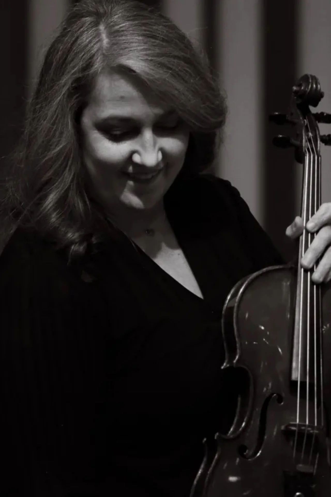 Woman Holding Violin Portrait
