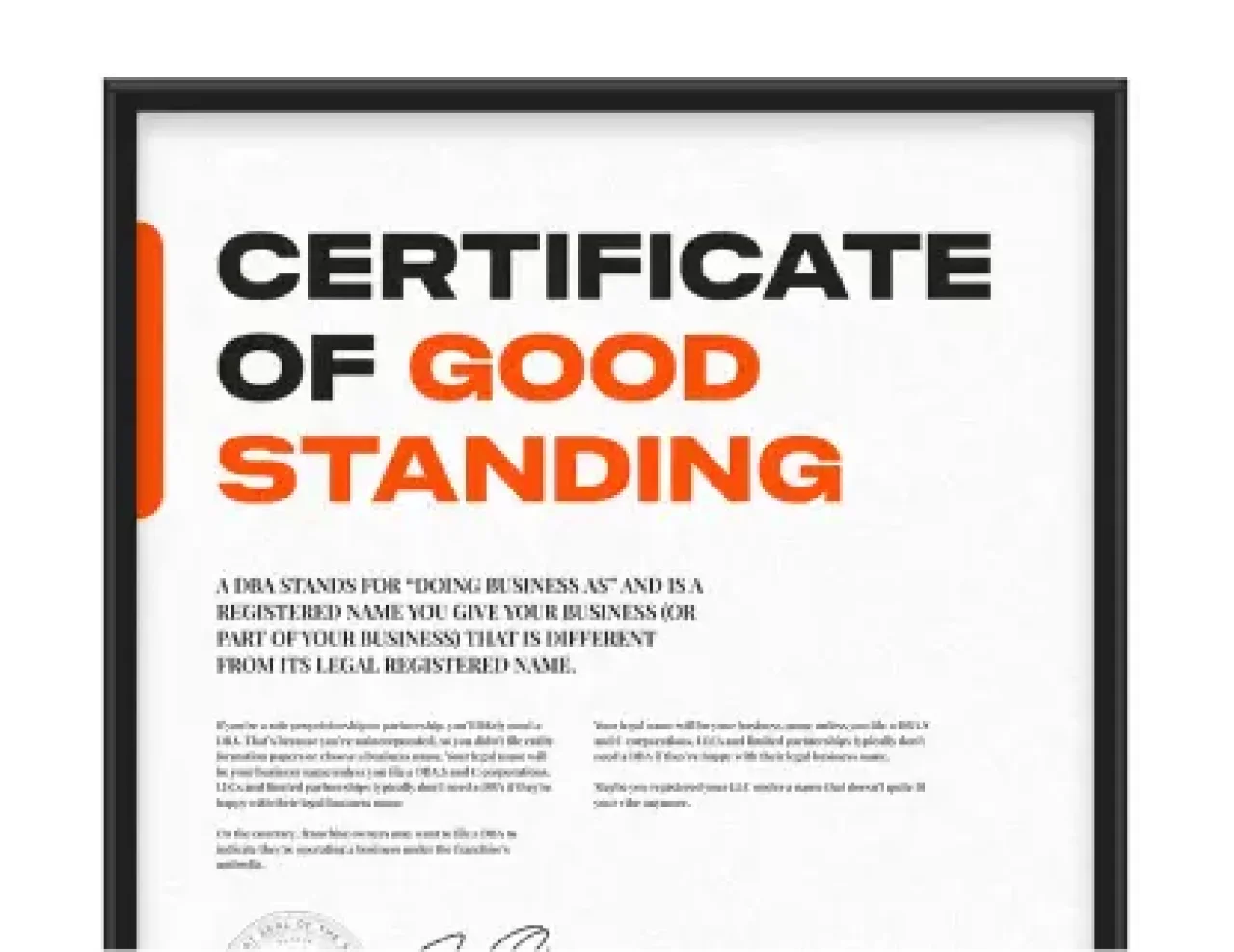 Certificate A Good Standing