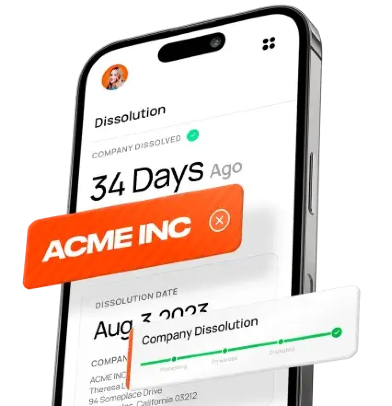 Dissolution Page On Smart Phone