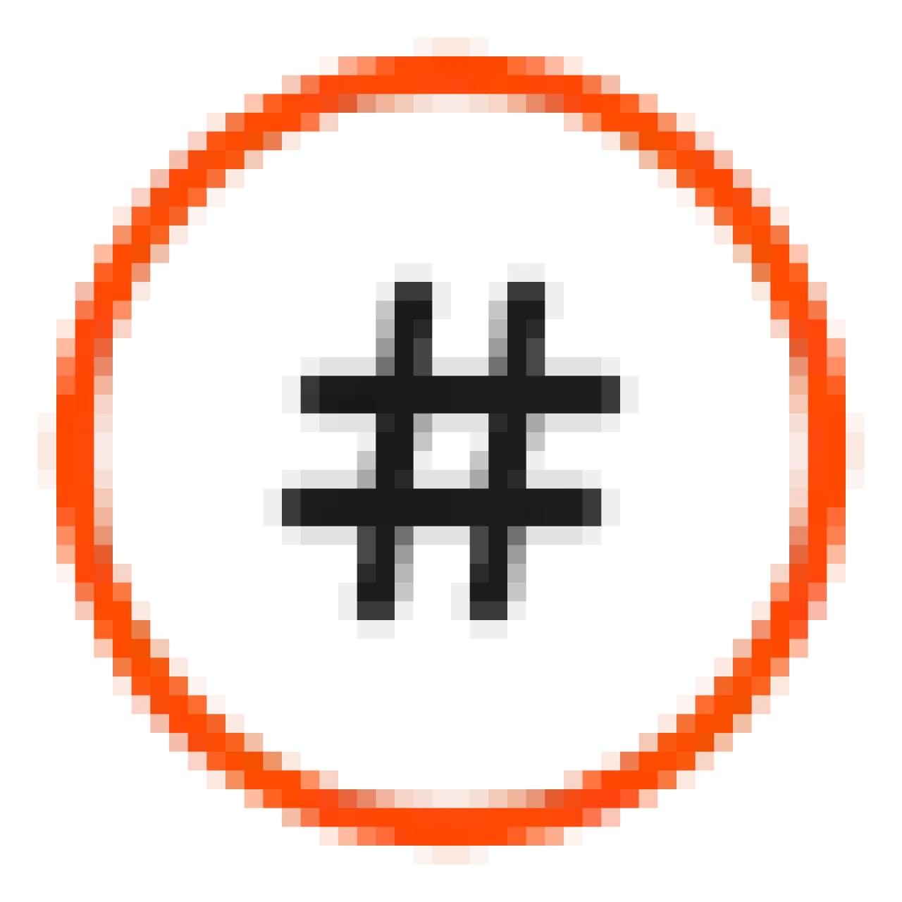 hashtag circle icon