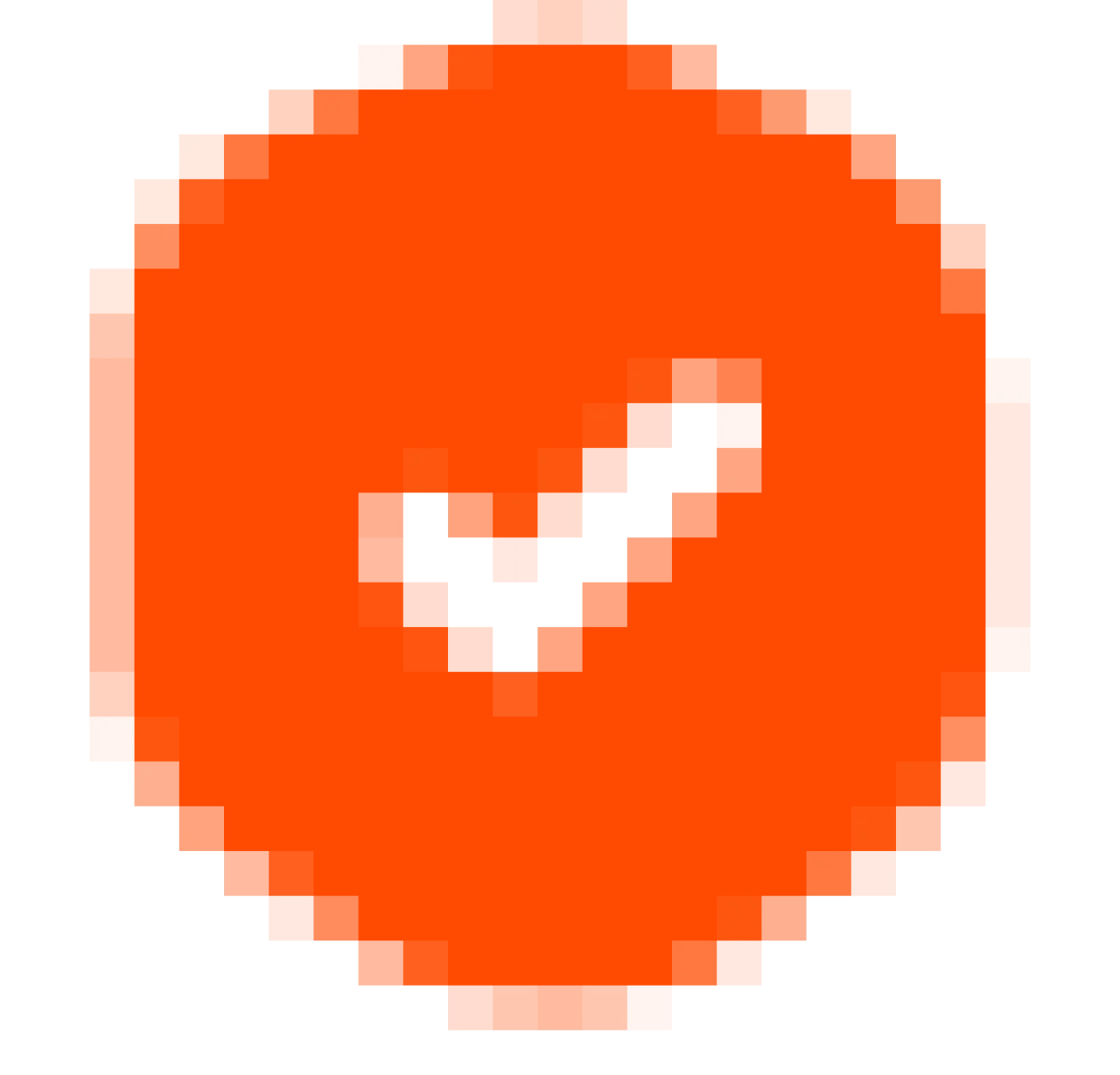 check mark with orange background
