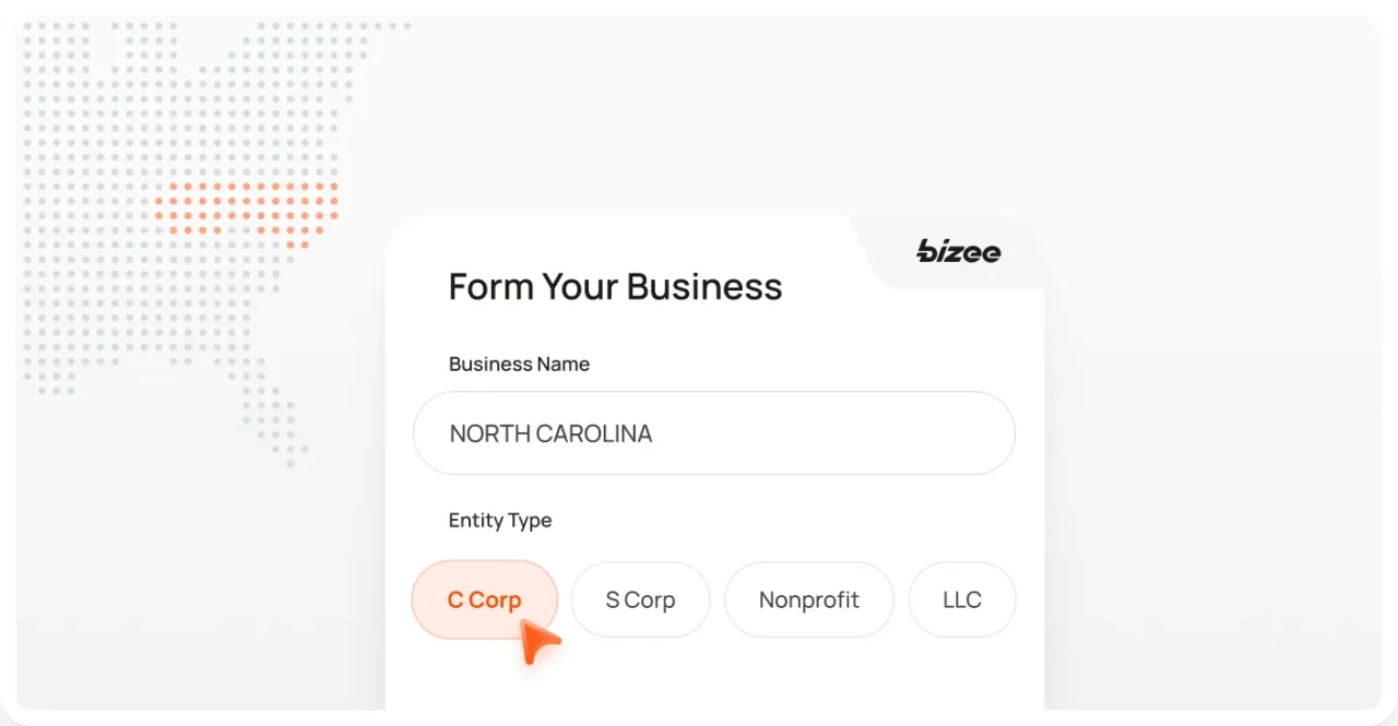 North Carolina Corp Map