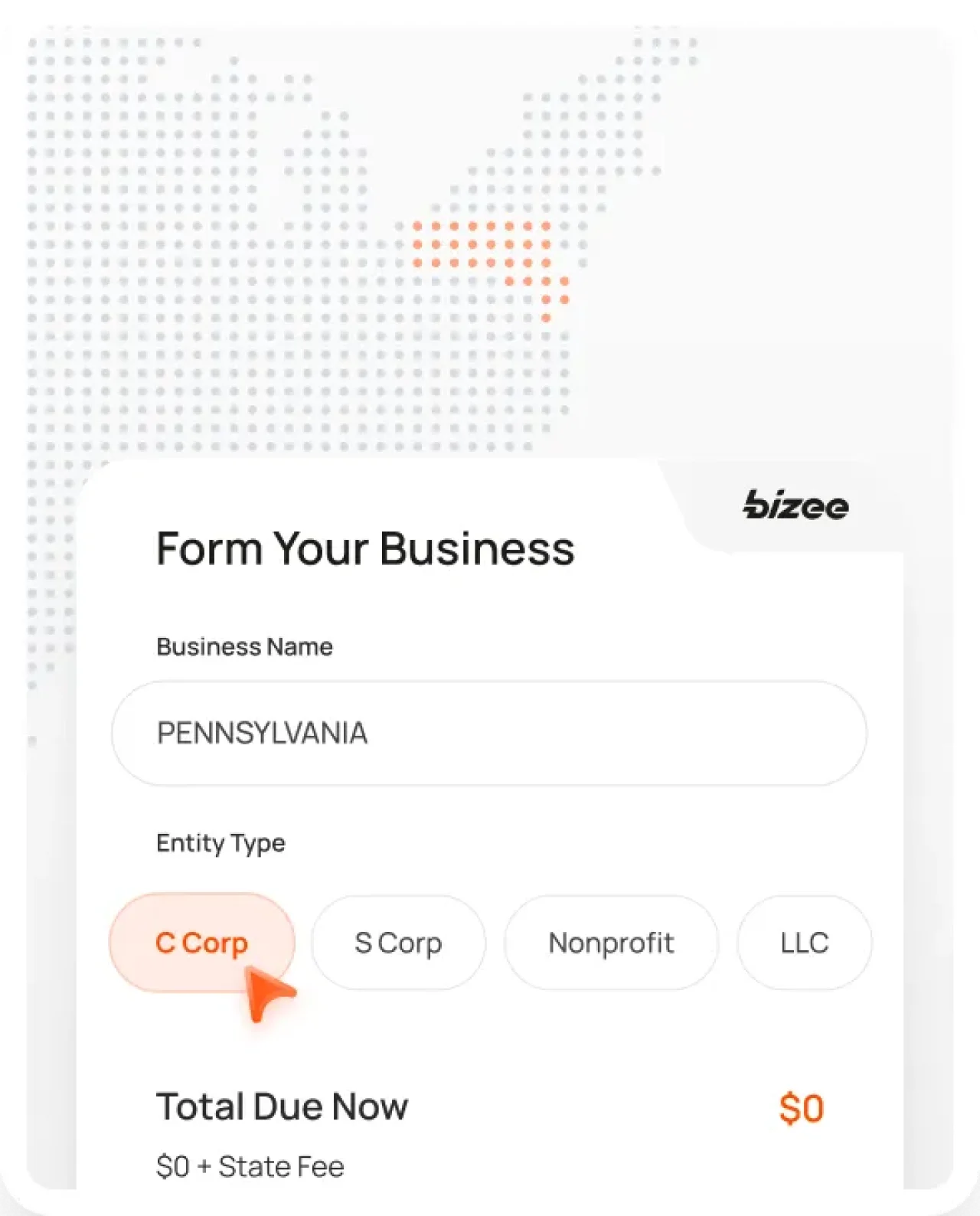 Pennsylvania Corp Map Mobile