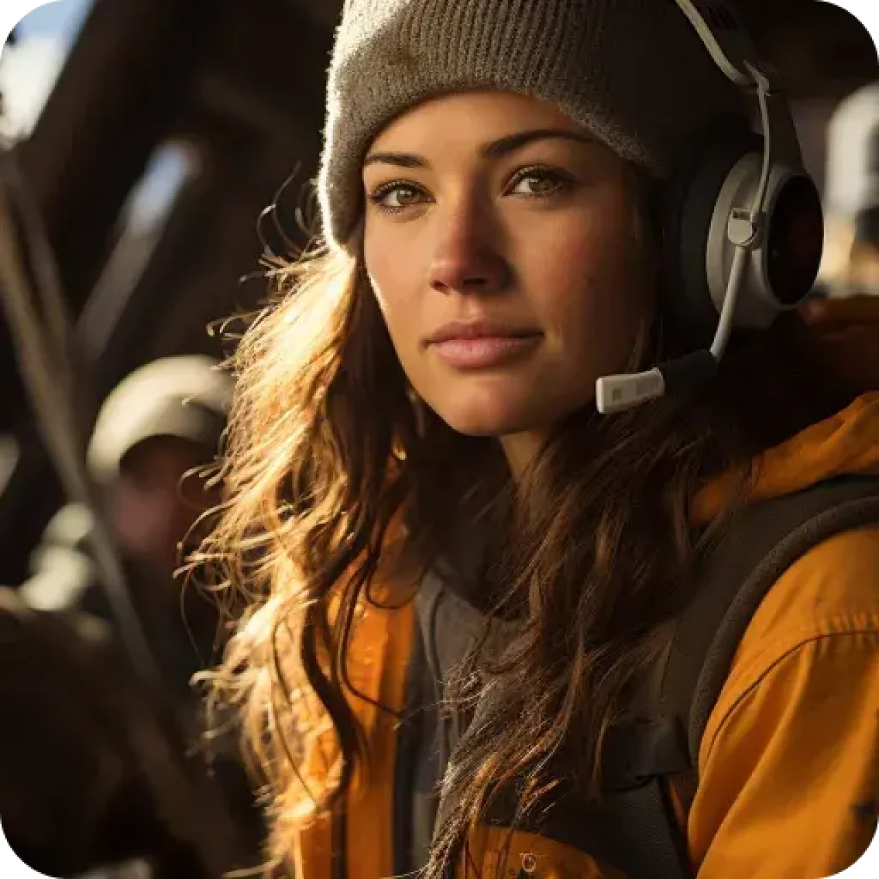 Woman Wearing Headphones